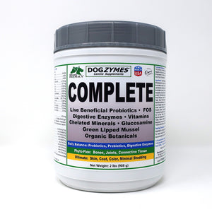 Dogzymes Complete 3 Best Sellers in one Product-Full servings of Ultimate, Daily Balance, Phyto Flex-Provides Probiotics, Enzymes, Vitamins, Minerals, Omegas-New Zealand Glucosamine and Chondroitin, MSM, Yucca, Hyaluronic Acid